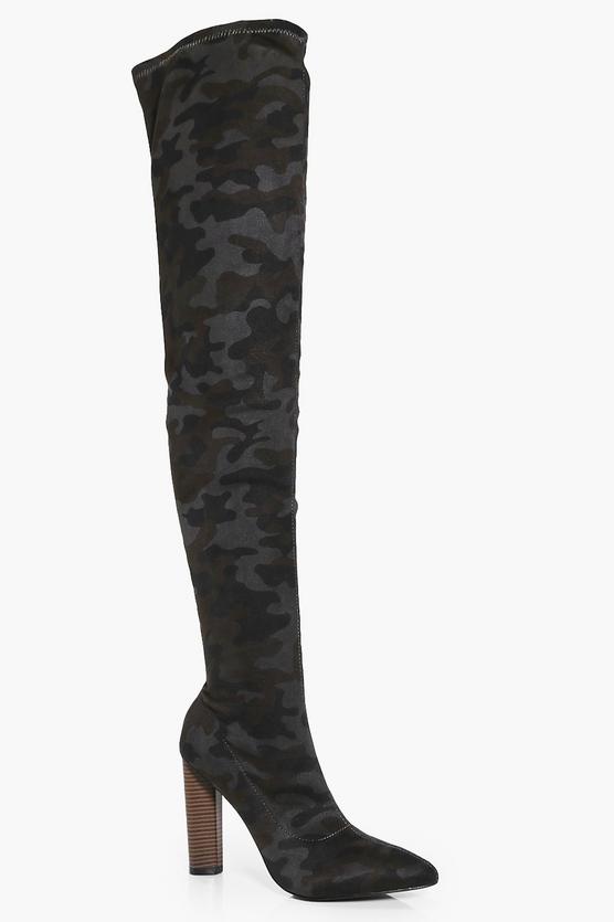 Madison Camo Thigh High Boot